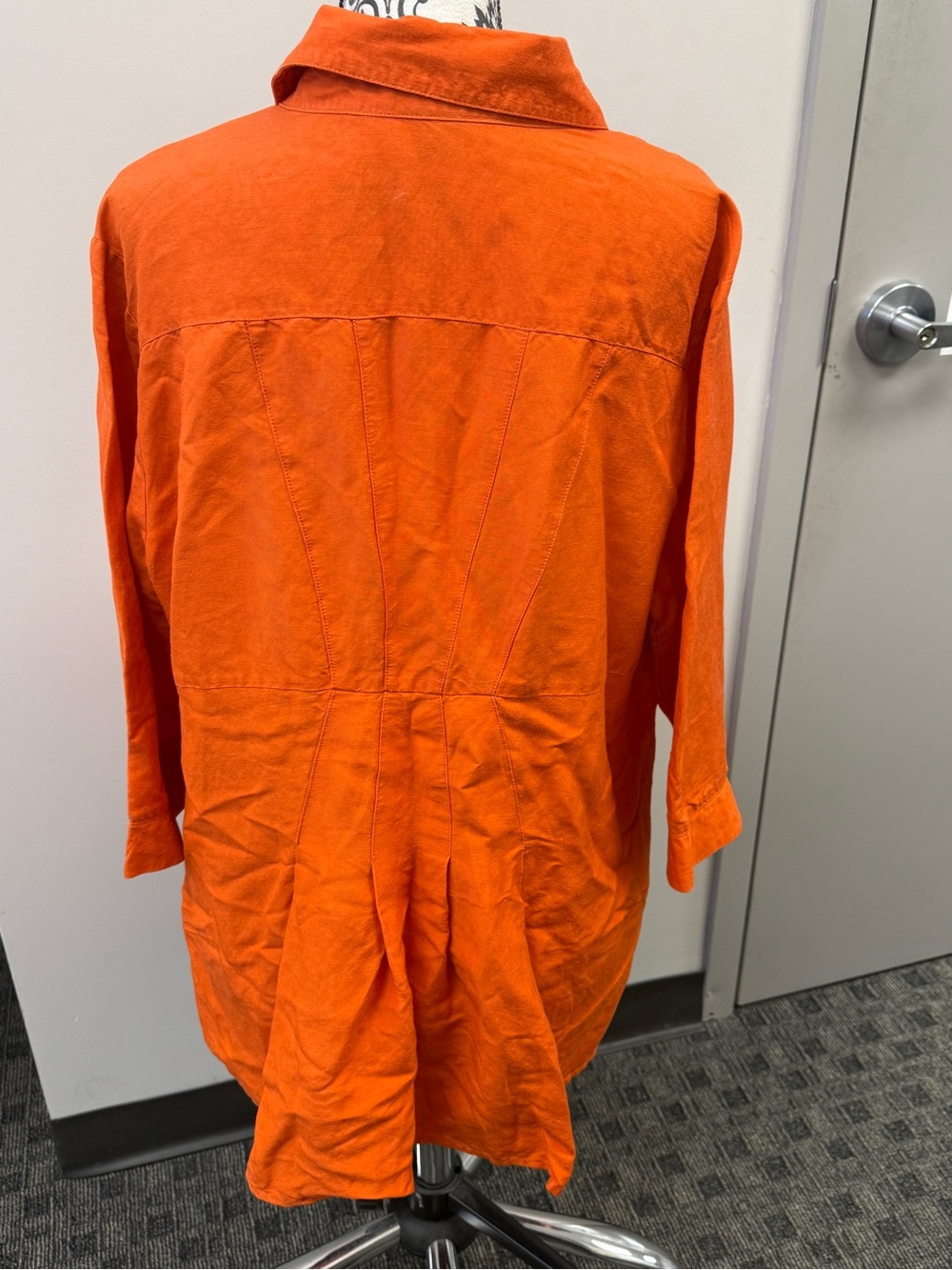 Ashley Stewart Orange Button-Front Tunic Shirt 3/4 Sleeve Plus Size - Picture 10 of 14